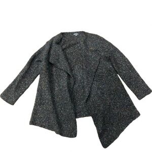 Market & Spruce Charcoal and Multicolored Open Front Cardigan Size Large